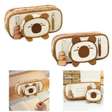 Maxbell Pencil Case Storage Organizer Novelty Pen Holder Bag for Kids Students Teens Light Brown