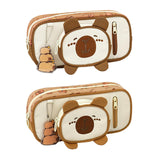 Maxbell Pencil Case Storage Organizer Novelty Pen Holder Bag for Kids Students Teens Light Brown