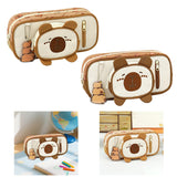 Maxbell Pencil Case Storage Organizer Novelty Pen Holder Bag for Kids Students Teens Light Brown