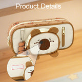 Maxbell Pencil Case Storage Organizer Novelty Pen Holder Bag for Kids Students Teens Light Brown