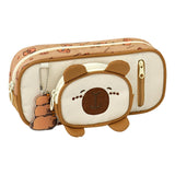 Maxbell Pencil Case Storage Organizer Novelty Pen Holder Bag for Kids Students Teens Light Brown