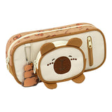 Maxbell Pencil Case Storage Organizer Novelty Pen Holder Bag for Kids Students Teens Light Brown