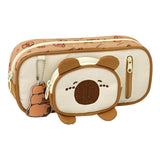 Maxbell Pencil Case Storage Organizer Novelty Pen Holder Bag for Kids Students Teens Light Brown