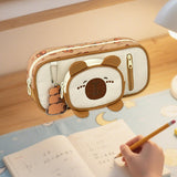 Maxbell Pencil Case Storage Organizer Novelty Pen Holder Bag for Kids Students Teens Light Brown