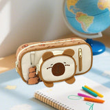 Maxbell Pencil Case Storage Organizer Novelty Pen Holder Bag for Kids Students Teens Light Brown