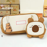 Maxbell Pencil Case Storage Organizer Novelty Pen Holder Bag for Kids Students Teens Light Brown