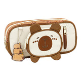 Maxbell Pencil Case Storage Organizer Novelty Pen Holder Bag for Kids Students Teens Brown