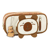 Maxbell Pencil Case Storage Organizer Novelty Pen Holder Bag for Kids Students Teens Brown