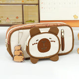 Maxbell Pencil Case Storage Organizer Novelty Pen Holder Bag for Kids Students Teens Brown