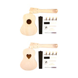 Maxbell Ukulele DIY Kit with Full Accessories Craft Handicraft Handmade Assembly Toy Round