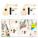 Maxbell Ukulele DIY Kit with Full Accessories Craft Handicraft Handmade Assembly Toy Round