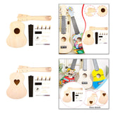 Maxbell Ukulele DIY Kit with Full Accessories Craft Handicraft Handmade Assembly Toy Round