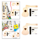 Maxbell Ukulele DIY Kit with Full Accessories Craft Handicraft Handmade Assembly Toy Round