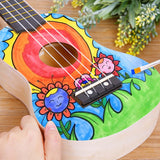 Maxbell Ukulele DIY Kit with Full Accessories Craft Handicraft Handmade Assembly Toy Round