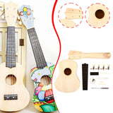 Maxbell Ukulele DIY Kit with Full Accessories Craft Handicraft Handmade Assembly Toy Round