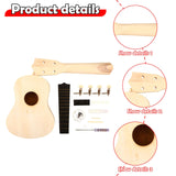 Maxbell Ukulele DIY Kit with Full Accessories Craft Handicraft Handmade Assembly Toy Round
