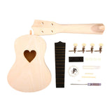Maxbell Ukulele DIY Kit with Full Accessories Craft Handicraft Handmade Assembly Toy Heart