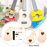 Maxbell Ukulele DIY Kit with Full Accessories Craft Handicraft Handmade Assembly Toy Heart