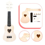 Maxbell Ukulele DIY Kit with Full Accessories Craft Handicraft Handmade Assembly Toy Heart