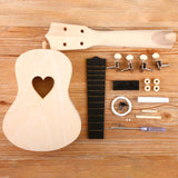 Maxbell Ukulele DIY Kit with Full Accessories Craft Handicraft Handmade Assembly Toy Heart