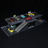 Maxbell 1/64 Parking Lot Diorama Micro Landscape Decor Decoration Showcase Organizer Style A