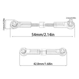 Maxbell 2Pcs 1:14 RC Car Steering Linkage Spare Steering Rod for 14211 RC Car Trucks Silver