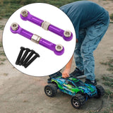 Maxbell 2Pcs 1:14 RC Car Steering Linkage Spare Steering Rod for 14211 RC Car Trucks Violet