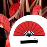 Maxbell Folding Fan Decorative Boots on The Ground Fan for Festival Carnival Red