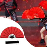 Maxbell Folding Fan Decorative Boots on The Ground Fan for Festival Carnival Red