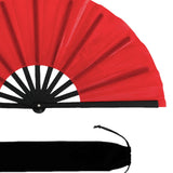 Maxbell Folding Fan Decorative Boots on The Ground Fan for Festival Carnival Red