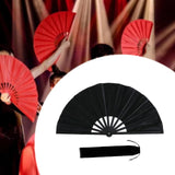 Maxbell Folding Fan Decorative Boots on The Ground Fan for Festival Carnival Black