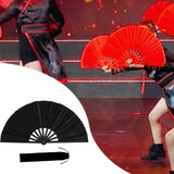 Maxbell Folding Fan Decorative Boots on The Ground Fan for Festival Carnival Black
