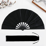 Maxbell Folding Fan Decorative Boots on The Ground Fan for Festival Carnival Black