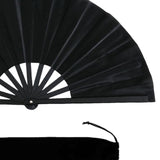 Maxbell Folding Fan Decorative Boots on The Ground Fan for Festival Carnival Black