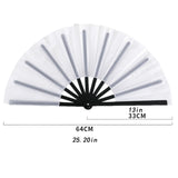 Maxbell Folding Fan Decorative Boots on The Ground Fan for Festival Carnival White