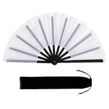 Maxbell Folding Fan Decorative Boots on The Ground Fan for Festival Carnival White