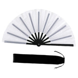 Maxbell Folding Fan Decorative Boots on The Ground Fan for Festival Carnival White