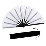 Maxbell Folding Fan Decorative Boots on The Ground Fan for Festival Carnival White