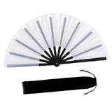 Maxbell Folding Fan Decorative Boots on The Ground Fan for Festival Carnival White