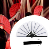 Maxbell Folding Fan Decorative Boots on The Ground Fan for Festival Carnival White