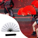 Maxbell Folding Fan Decorative Boots on The Ground Fan for Festival Carnival White
