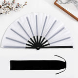 Maxbell Folding Fan Decorative Boots on The Ground Fan for Festival Carnival White