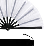 Maxbell Folding Fan Decorative Boots on The Ground Fan for Festival Carnival White