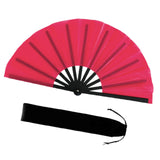 Maxbell Folding Fan Decorative Boots on The Ground Fan for Festival Carnival Rose Red