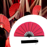 Maxbell Folding Fan Decorative Boots on The Ground Fan for Festival Carnival Rose Red