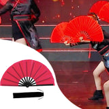 Maxbell Folding Fan Decorative Boots on The Ground Fan for Festival Carnival Rose Red