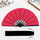 Maxbell Folding Fan Decorative Boots on The Ground Fan for Festival Carnival Rose Red