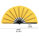 Maxbell Folding Fan Decorative Boots on The Ground Fan for Festival Carnival Yellow