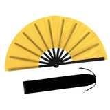 Maxbell Folding Fan Decorative Boots on The Ground Fan for Festival Carnival Yellow