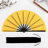 Maxbell Folding Fan Decorative Boots on The Ground Fan for Festival Carnival Yellow